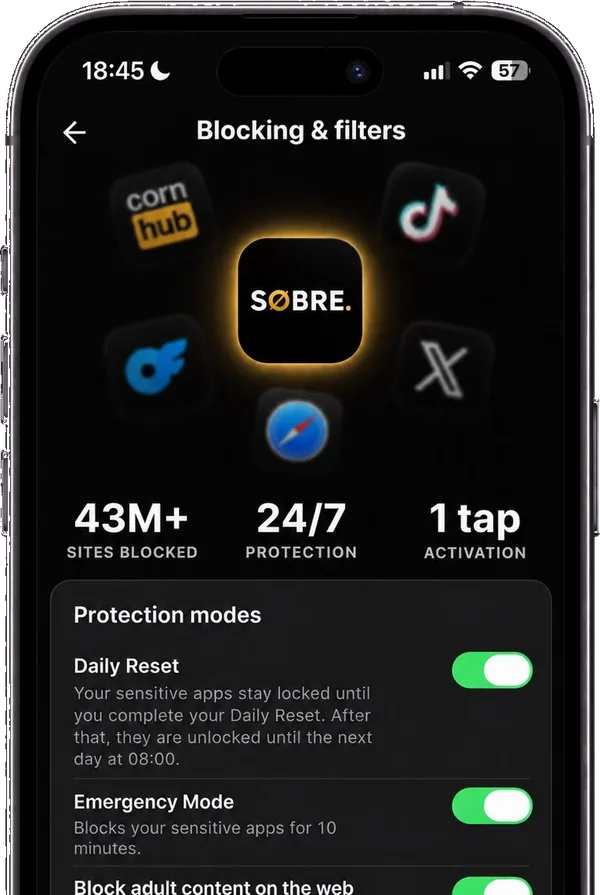 Blocage des apps et sites porno dans Sobre